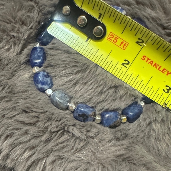 Sodalite Intuition Blue Gemstone Beaded Bracelet - Picture 5 of 13